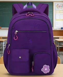 Fashion Oxford Geometric Girls Student Backpack 18 Inch Air Cushion Straps Spine Protection Waterproof Polyester Zipper 20-35L
