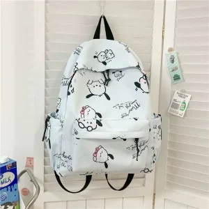 Fashion Pacha Anime Cartoon Pattern Nylon Unisex Middle High School Students Soft Large Capacity Breathable Durable Backpack