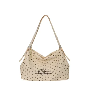 Fashion Single Shoulder Large Capacity Ins Polka Dot Summer Fresh Letter Print Tote Bag Double Zipper Shopping Handbag Inner