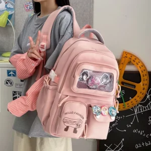 Fashion Unisex School Bags Large capacity Back Zipper Pocket Travel Backpack Student Backpack