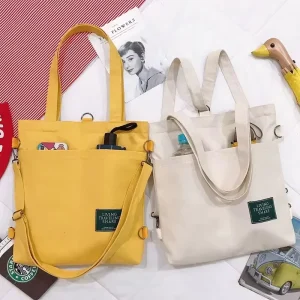 Fashion Vintage Canvas Tote Bag for Women Shopping Bags