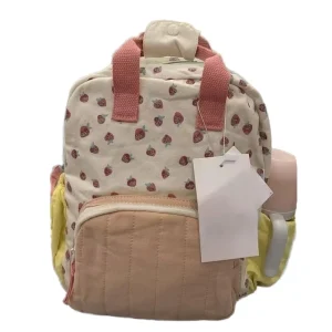 Fashion Waterproof Printing Zipper Unisex Cotton Canvas School Backpack for Kids 15 Inches Softback Air Cushion Belt