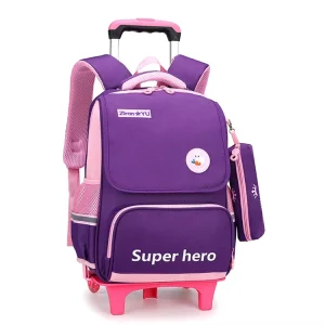 Fashionable Cute Cartoon Pattern Trolley School Backpack for Girls for Primary Students