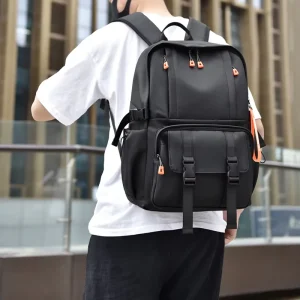 Fashionable Student Laptop Backpack with Letter Pattern Zipper Closure Large Capacity Waterproof for Teenagers