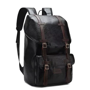 Fashionable Travel Student PU Lightweight Backpack Outdoor Unisex Large Capacity Water Resistant School Backpack