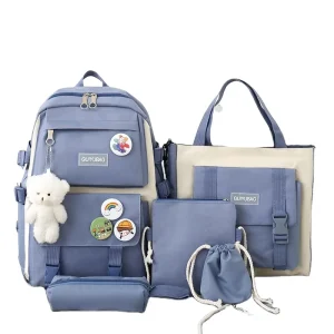 Female Large Capacity 4 Piece Set Student Backpack Girl Casual Backpack School Bag Set Custom Student Backpack Set