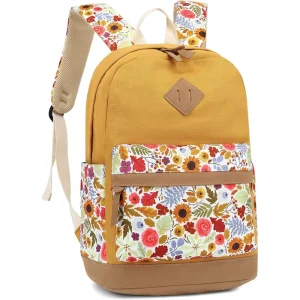 Floral School Backpack for Girls Kids Backpack Travel Backpack for Children