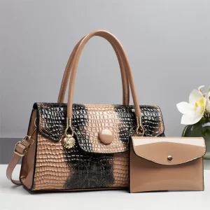 Foreign Trade Women’s European American Retro Crocodile Pattern Covered Two piece Pillow Bag New Autumn Winter Single