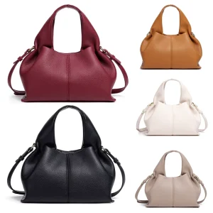 French Style Cloud Texture Bag Fashion Minimalist PU Leather Handbag Single Shoulder Crossbody Women’s Everyday Bag