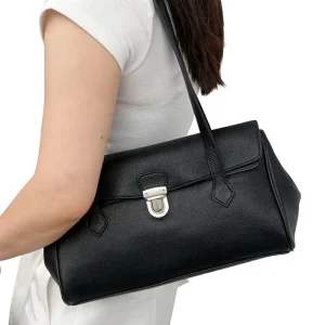 Genuine Leather Women’s Shoulder Bags Underarm Bags Lychee Print Cowhide Ladies Bags