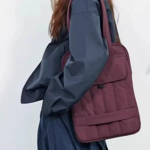 Geometric Lady Nylon Urban Simplicity Single Shoulder Bag Multi Purpose Tote Pad Laptop Protective Commuting Zipper