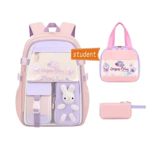 Girls Casual Backpack Suitable for Students in Grades 3 to 6 with Dual Shoulder Straps