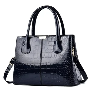 Glossy Sequined Zipper Women’s Handbag New Stone Pattern Large Capacity Shoulder Crossbody Bag