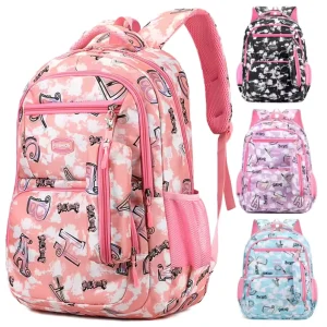 Graffiti Print Oxford Backpacks Set Large Capacity High School Bags Kids Backpack With Pen Case