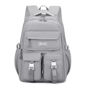Gray Casual Leisure Travel Canvas Backpack School Bag for Girls