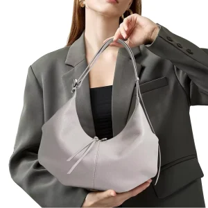 Head Layer Cowhide Crescent Crossbody Bag Versatile Lady Handbag Small Single Shoulder Underarm Bag for Women Commuting