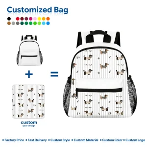 Heat Transfer Blank Polyester Student Backpack With Chest Strap Large Capacity Kids Book Bag for DIY Custom Photo Printing