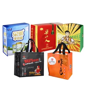 Heat bonding Non woven Tote Bag Hand Length Handle Custom Silk Screen Gravure Printed Logo Promotional Bag for Shoes