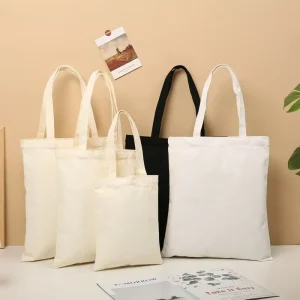 Heavy Duty Beach Shopping Grocery Cloth Bags Reusable Cotton Custom Canvas Shopping Tote Bag With Custom Printed Logo