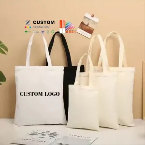 High Quality Cotton Canvas Shopping Tote Bag Sublimation Large Mini Tote Bag Custom Black Tote Bags With Custom Printed Logo