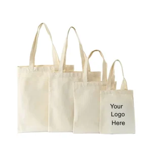 High Quality Custom Grocery Shopping Cotton Tote Bags Reusable Recyclable Logo Promotional Shoulder Bag