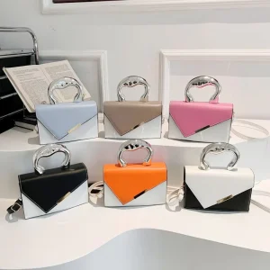 High Quality Shoulder Bag Women Niche Handle Designer Contrasting Color Handbag Women Square Bags