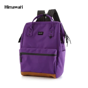 Himawari New Design 124# Teenager School Bag White Waterproof Zipper Polyester Backpack Laptop Bag With USB Charging Port