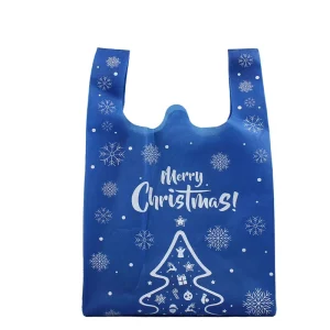 Hot Selling Multicolor Eco friendly Foldable Shopping Packing Reusable Recyclable Non Woven T Shirt Bag Handle Grocery Store
