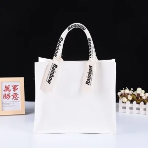 Hot Selling Reusable Biodegradable Nonwoven Fabric Exhibition Tote Bag Flexiloop Handle Custom Logo Printed