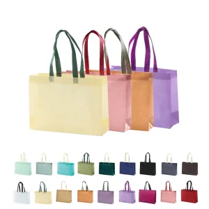 In Stock Reusable Nonwoven Fabric Eco friendly Recyclable Screen Printed Tote Bags with Custom Logo for Supermarket Shopping
