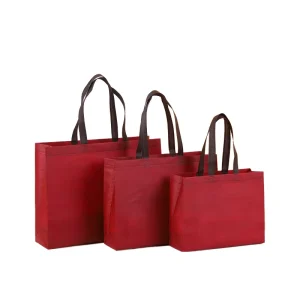 In Stock Reusable Nonwoven Fabric Eco friendly Recyclable Tote Bags with Custom Logo for Supermarket Shopping