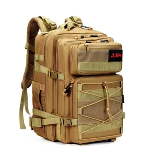 J.SH Waterproof Hunting Style Outdoor Hiking Backpack Arcuate Shoulder Strap Polyester Material Softback Design for Unisex Use
