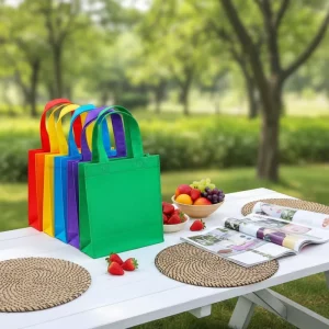 Jinlong Brand Reusable Non Woven Shopping Tote Bags Promotional Clothing Bags Recyclable Environment Friendly Custom