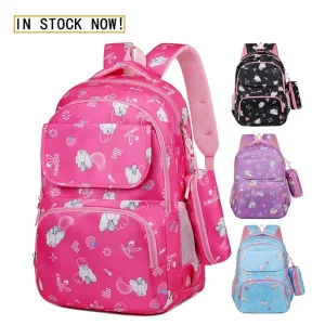 Junior High School and High School Students Lightweight Casual Fashion Waterproof Oxford Characters Backpacks