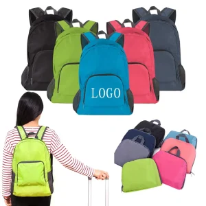 KAMA Lightweight Packable Travel Camping Waterproof Polyester Logo Custom Foldable Backpack Zipper Hasp Closure Physiological