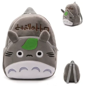 Kawaii Cartoon Totoro Hairy Fuzzy Plush Lightweight Warm Unisex Kids Student School Backpack with Zipper Closure