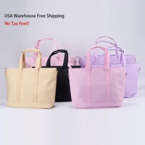 Keymay RTS Stock USA Warehouse Free Shipping Candy Color High Quality Women s Large Travel Tote Bag Nylon Tote Bag with Zipper