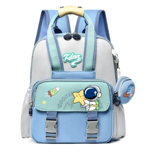 Kids Cartoon Backpack Spine Protection Lightweight Large Capacity Water Resistant for Kindergarten & Primary