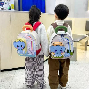 Kindergarten Backpack Ages 36 Cute Cartoon Animal Design Unisex Lightweight Spine-protecting Nylon Curved Shoulder Strap