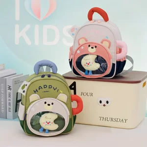 Kindergarten Backpack for Children Cute Little Bear Design Breathable Waterproof Polyester Lining for 2 5 Year Old Boys Girls