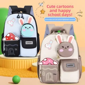 Kindergarten Childrens Backpack Cartoon Cute Dinosaur Preschool Shoulder Schoolbag Polyester Lining Zipper Closure