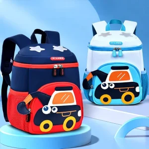 Kindergarten Schoolbag Children Cartoon Excavator Ultra-light Large Capacity Unisex Anti-loss Polyester