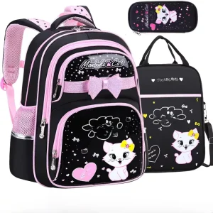 Korean Cartoon Nylon Schoolbag for Primary School Students 1-6 Grade 6-12 Years Old Cute Girl Backpack