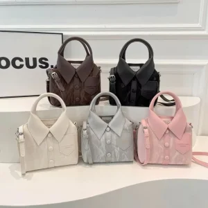 Korean Style Shirt Shape Creative Waterproof Shoulder Bag Creative Silk PU Portable Crossbody Bag for Women