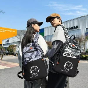 Korean-style Trendy Cartoon Couple Ultra-lightweight Large Capacity School Backpack for Middle High School Students