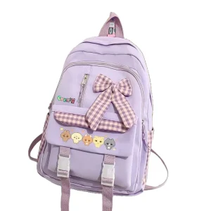 Kpop CORTIS Cartoon College Student Cute All-Match Unisex Waterproof Lightweight Durable Bow Backpack