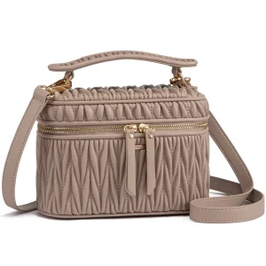 LOVEVOOK Crossbody Bag Small Vegan Leather Quilted Fashion Shoulder Handbags Top Handle Bag for Daily Crossbody Purses for Women