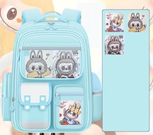 Labubu Cute Double Shoulder Bag Elementary School New Large Capacity Kindergarten Backpack Zipper Polyester Nylon Water