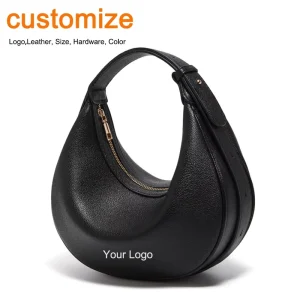 Ladies Hobo Crescent Half Moon Casual Handbag Women’s Shoulder Bags PU Leather Personalized Custom Logo