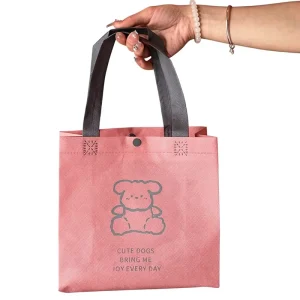 Large Capacity Bear Graphic Shopping Tote Bag Clothing Store Non Woven Fabric Packaging Bag High Appearance Eco Friendly